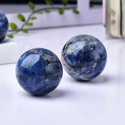 1PC Natural Sodalite Ball Polished Globe Massaging Ball Reiki Healing Stone Home Decoration Exquisite Gifts Souvenirs Gift