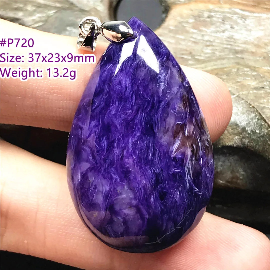 Top Natural Purple Charoite Stone Pendant Jewelry For Women Lady Men Love Healing Crystal Beads Silver Energy Gemstone AAAAA