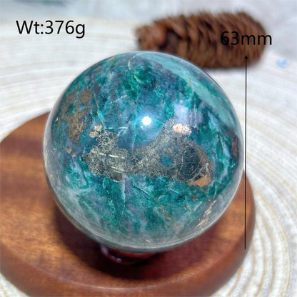 Natural Crystals Dioptase Pyrite Sphere Balls Polished Room Decor Energy Gift Mineral Ore Stone