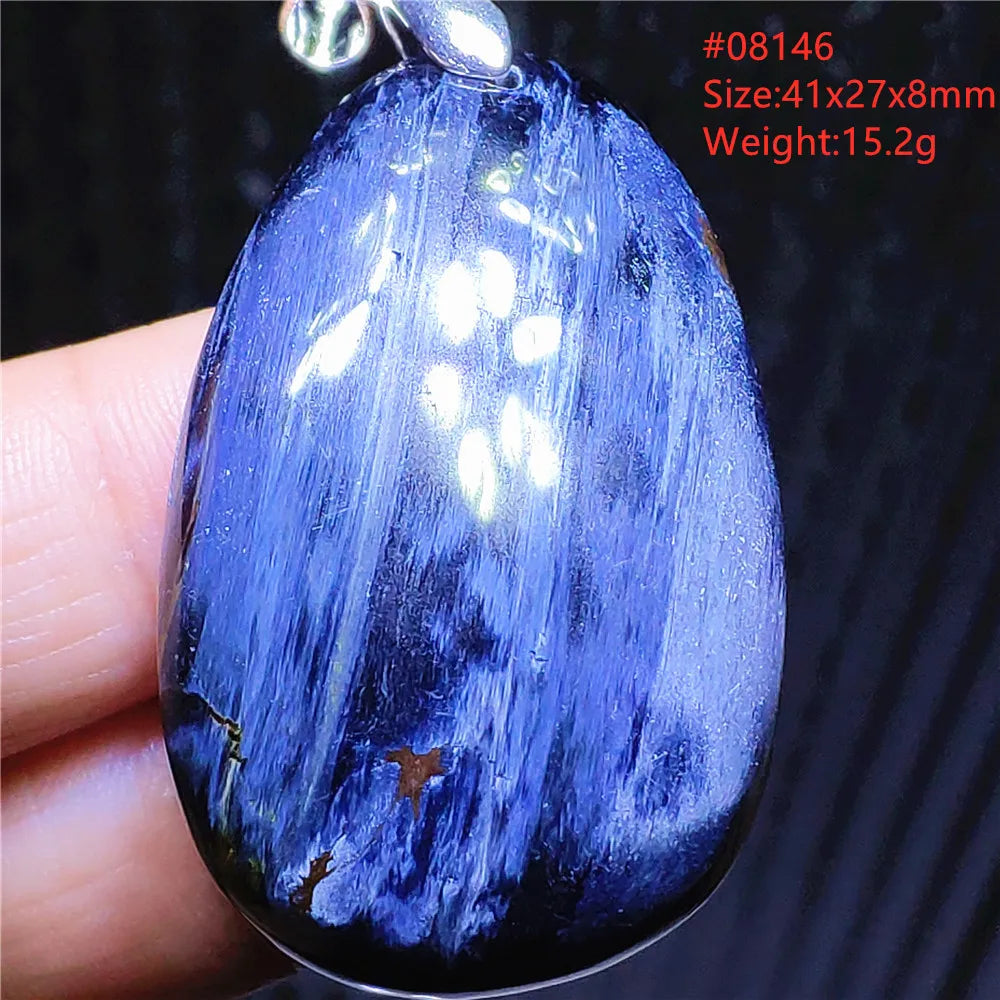 Natural Blue Pietersite Chatoyant Bead Pendant Jewelry Necklace Women Men Namibia Yellow Pietersite Cat Eye Fashion AAAAAA