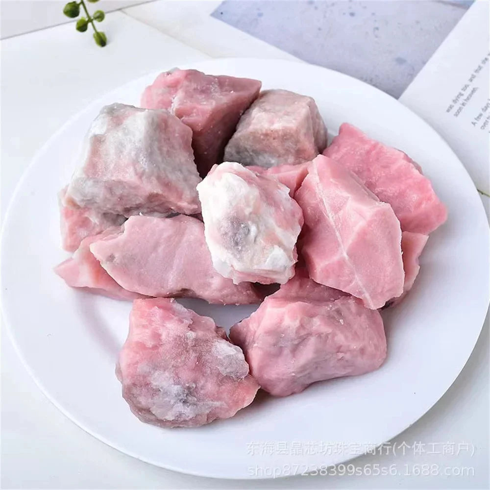 Natural Pink Opal Raw Stones Rough Crystal Quartz Reiki Healing Rock Mineral Specimen Aquarium Home Decoration