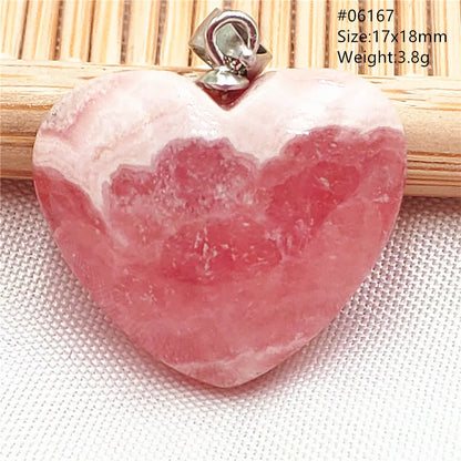 Natural Rose Rhodochrosite Pendant Heart Red Rhodochrosite Love Bead Pendant Necklace Women Rare Rose Necklace AAAAA