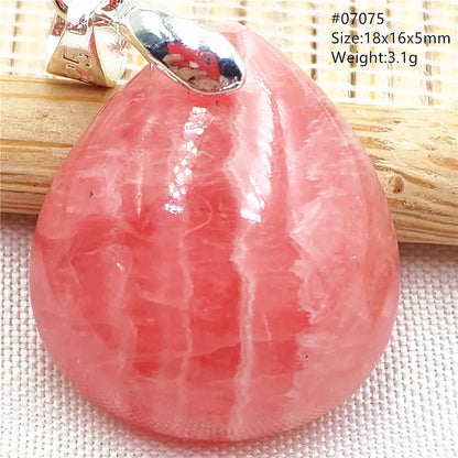 Natural Red Argentina Rhodochrosite Pendant Necklace Rose Rhodochrosite Heart Pendant Women Men Necklace AAAAA