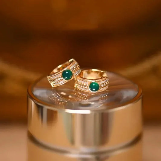 Vintage classic style chrysoprase earrings Light Luxury Exquisite Dangle earring for women party wedding romantic jewelry