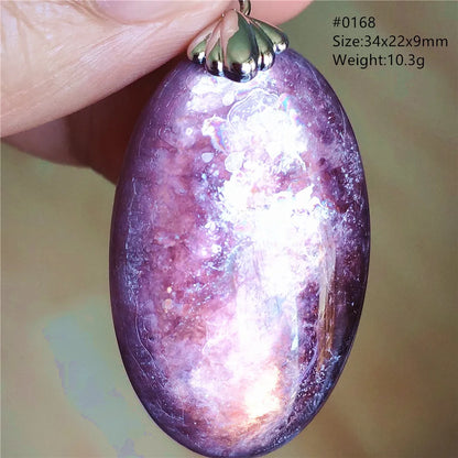 Natural Purple Lepidolite Quartz Tourmaline Mica Pendant Flash Woman Men Heart Love Fashion Jewelry AAAAAA