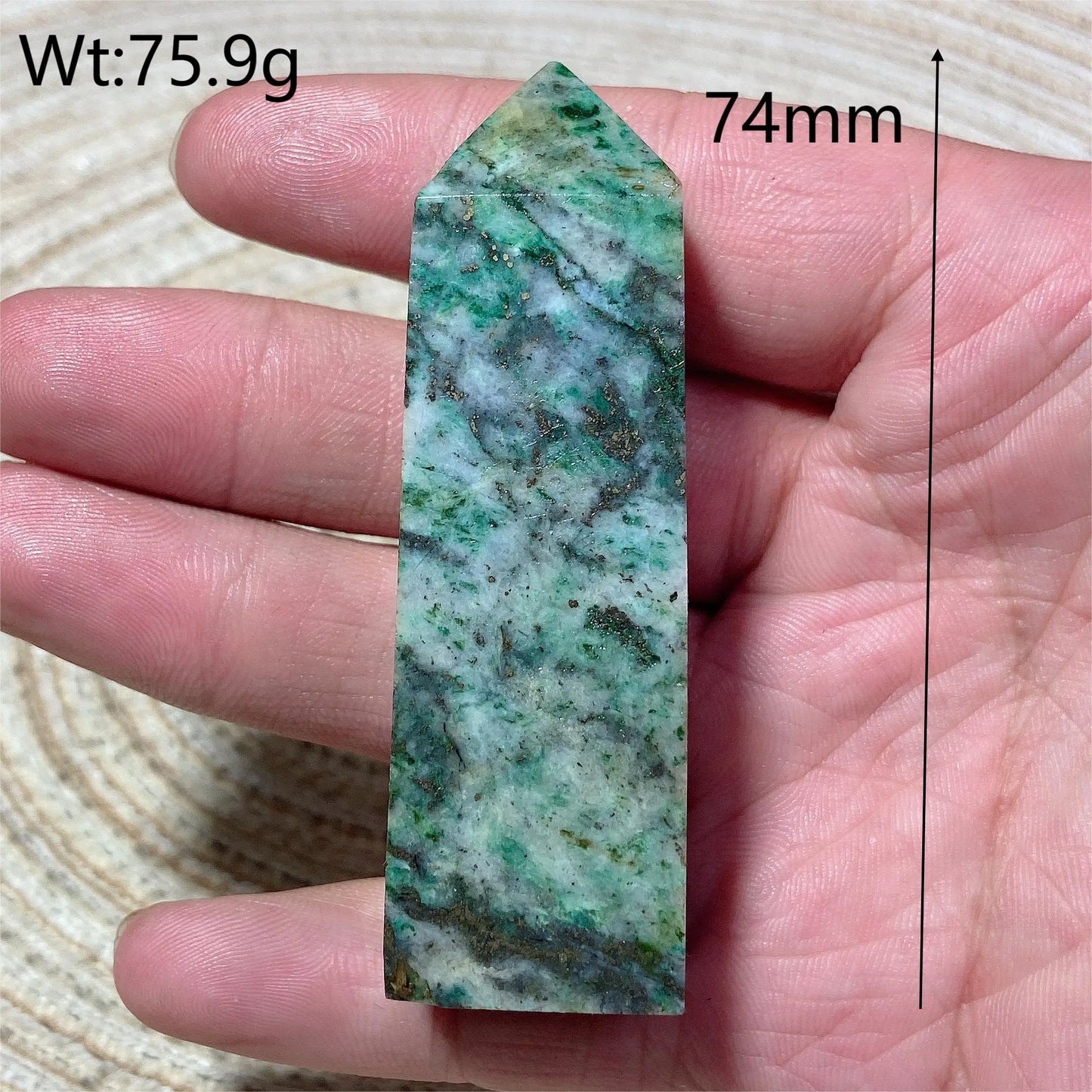 Natural Crystal Dioptase Tower Pyrite Healing Wholesale Gemstone Energy Polished Obelisk Precious Gift