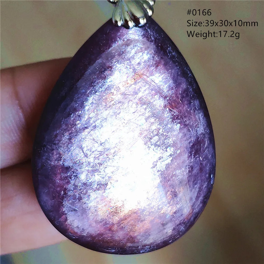 Natural Purple Lepidolite Quartz Tourmaline Mica Pendant Flash Woman Men Heart Love Fashion Jewelry AAAAAA