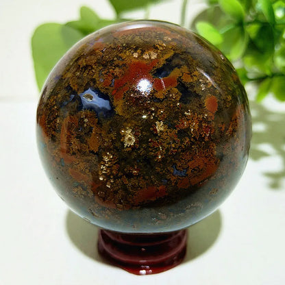 Natural Stone Pretty Ocean Jasper sphere Meditation Spirit Exorcism Feng Shui Crystal Ball Home Room Decoration Reiki Healing