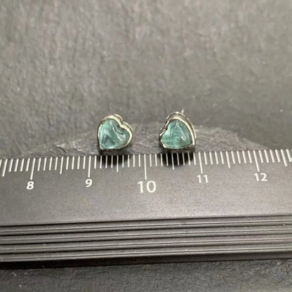 Pendientes de apatita azul natural en plata de ley 925 para mujer, regalo de joyería, joyería sencilla, verde