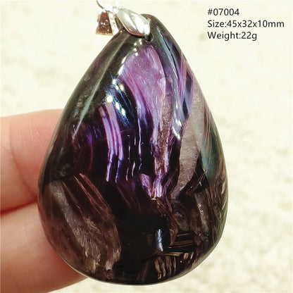 Natural Purple Charoite Pendant Necklace Jewelry Women 925 Sterling Silver Rare Gift Charoite Bead AAAAA