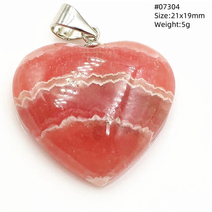 Natural Red Rhodochrosite Pendant Jewelry Rose Rhodochrosite Heart Love Women Men Gemstone Jewelry Fashion Necklace Gift AAAAAA