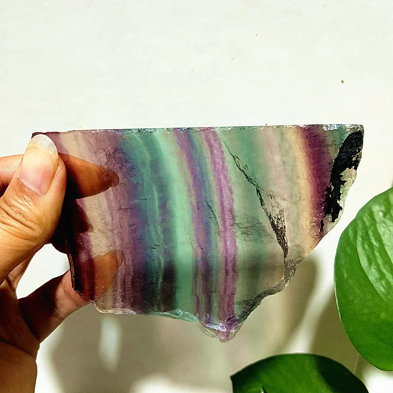 Natural Stone Colorful Fluorite Tablet Collection Home Ornament Chakra Spiritual Meditation Healing Feng Shui Crystal