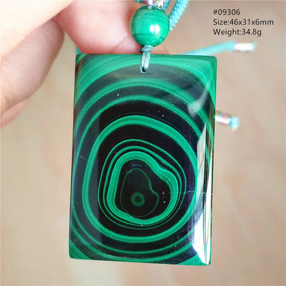 Natural Green Malachite Chrysocolla Pendant Jewelry Rectangle Women Men Big Fashion Green Chrysocolla Fashion Necklace AAAAAA