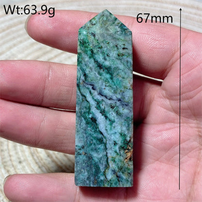 Natural Crystal Dioptase Tower Pyrite Healing Wholesale Gemstone Energy Polished Obelisk Precious Gift