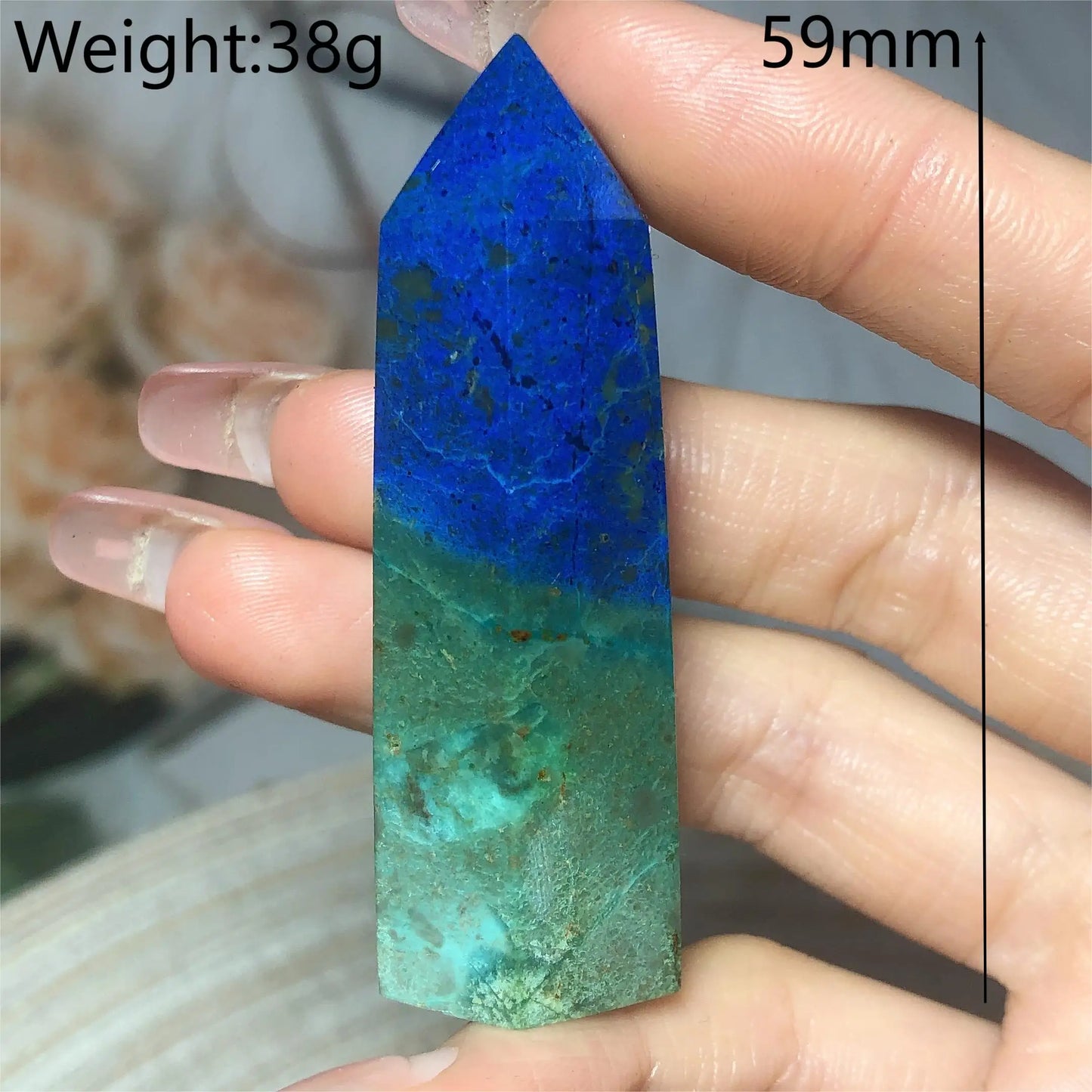 Natural Crystals Chrysocolla With Azurite Tower Healing High Quality Energy Mineral Wholesale Reiki Home Decroration