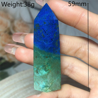 Natural Crystals Chrysocolla With Azurite Tower Healing High Quality Energy Mineral Wholesale Reiki Home Decroration