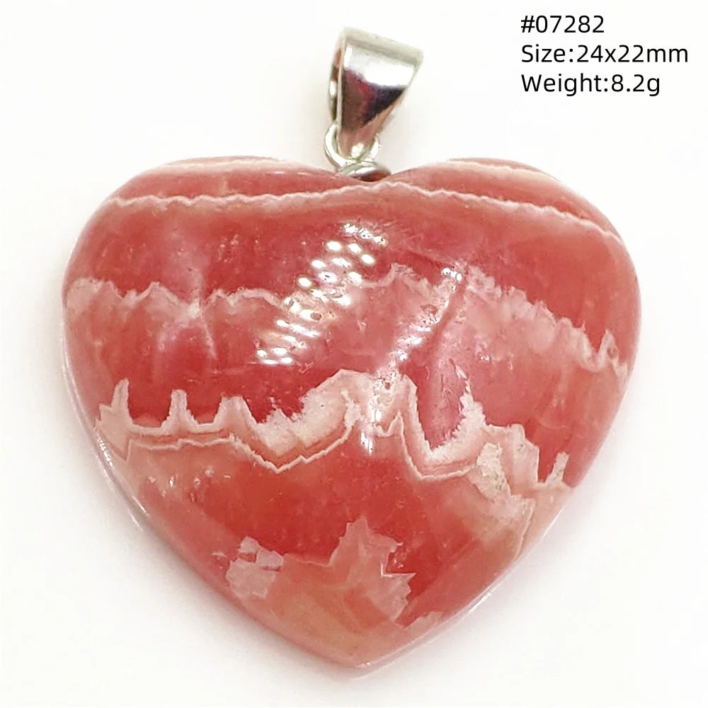 Natural Red Rhodochrosite Pendant Jewelry Rose Rhodochrosite Heart Love Women Men Gemstone Jewelry Fashion Necklace Gift AAAAAA