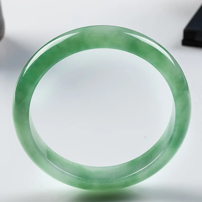 Pulseira de jadeíta natural genuína para mulheres, bracelete de jade da Birmânia, joias com pingentes de moda, pedra de jade de gelo, presentes de amuleto