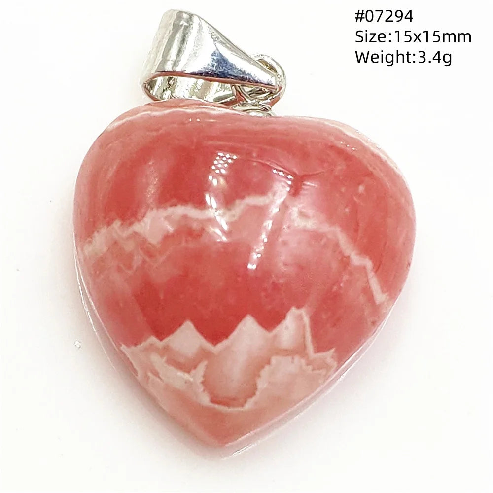 Natural Red Rhodochrosite Pendant Jewelry Rose Rhodochrosite Heart Love Women Men Gemstone Jewelry Fashion Necklace Gift AAAAAA