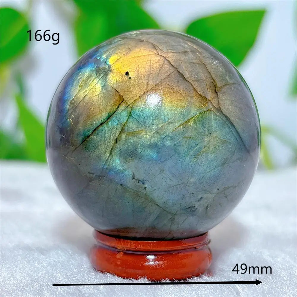 Labradorite Sphere Ball Crystal Natural Stone Quartz Home Decoration Minerals Reiki Craft Gemstone Energy Healing Love +Stand