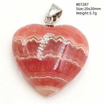 Natural Red Rhodochrosite Pendant Jewelry Rose Rhodochrosite Heart Love Women Men Gemstone Jewelry Fashion Necklace Gift AAAAAA