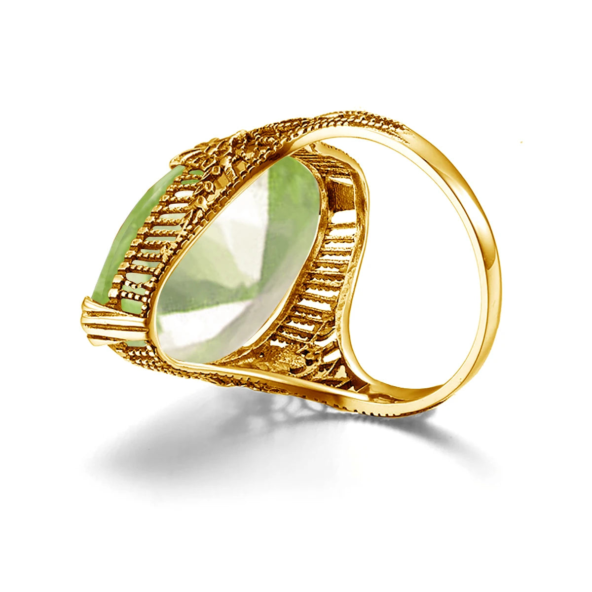 14*26mm Marquise Stone Olive Peridot Ring Gold For Women Trend Luxury Jewelry Birthstone Gems Unique Handmade Gift Female Sale