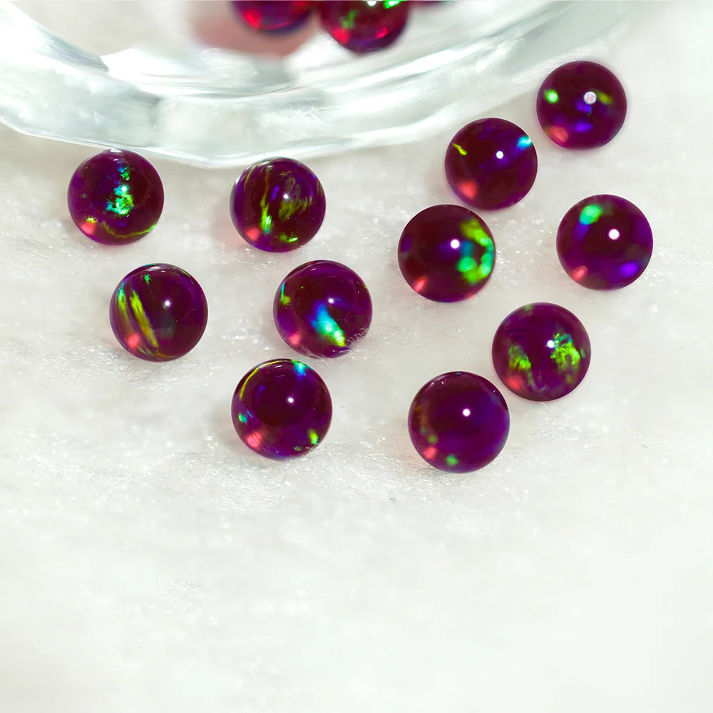 Screw in Piercing Woman Jewelry Synthetic Jelly Opal Purple Beads Ear Lip Piercing OP541-OP550