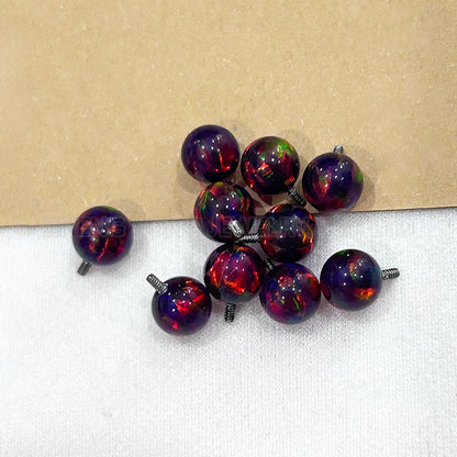 Screw in Piercing Woman Jewelry Synthetic Jelly Opal Purple Beads Ear Lip Piercing OP541-OP550