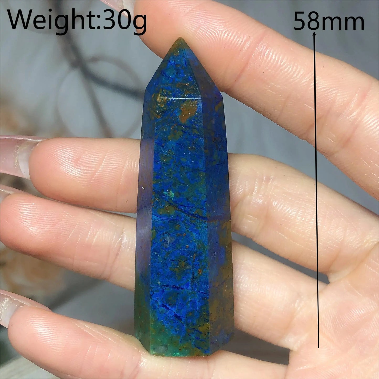 Natural Crystals Chrysocolla With Azurite Tower Healing High Quality Energy Mineral Wholesale Reiki Home Decroration