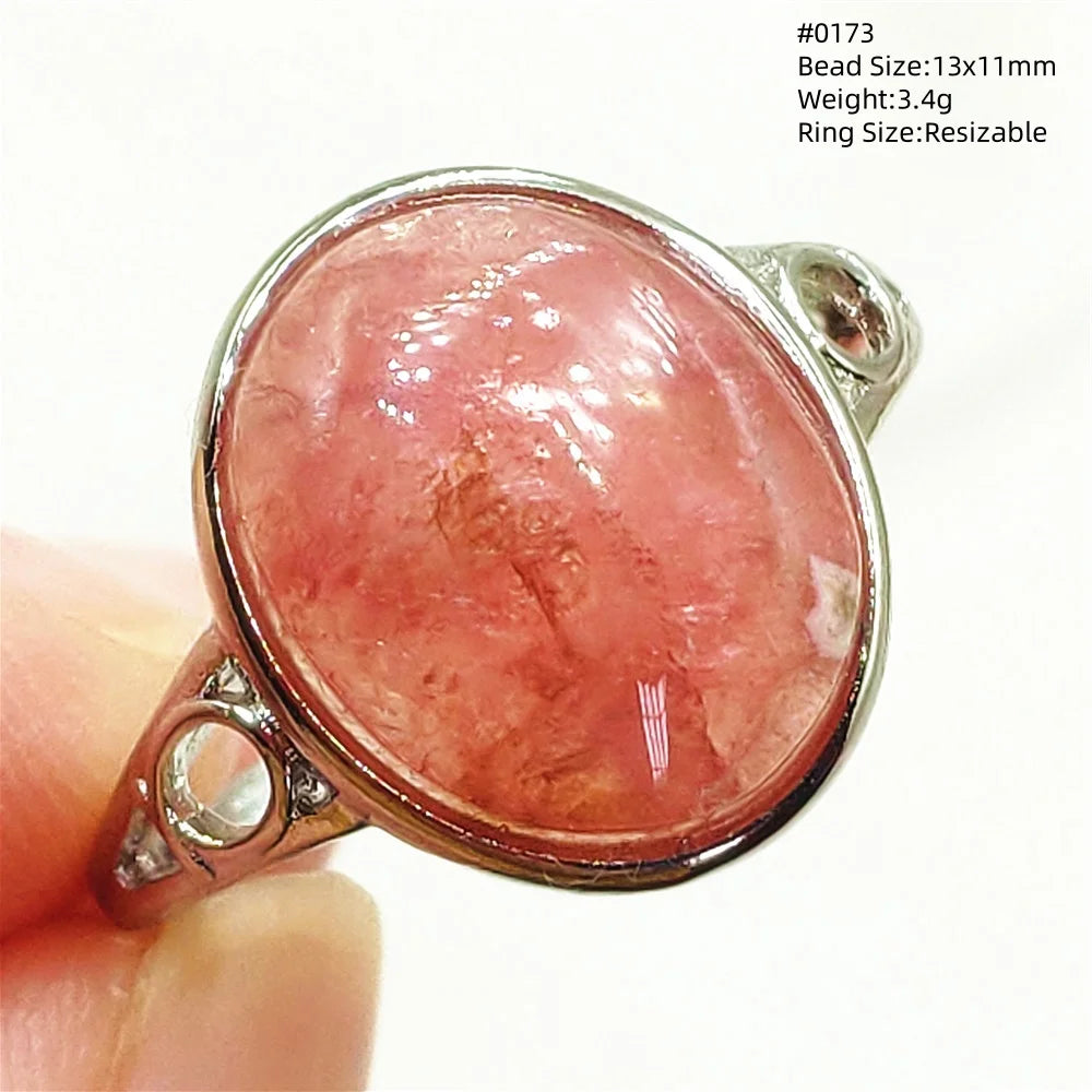 Natural Rose Rhodochrosite Ring Adjustable Ring Jewelry Woman Men Love Red Rhodochrosite Bead Healing Stone AAAAAA