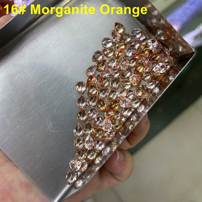 Corundum Stone Rough Synthetic Gems Morganite Orange Sapphire Raw Material For Loose Gemstone Beads