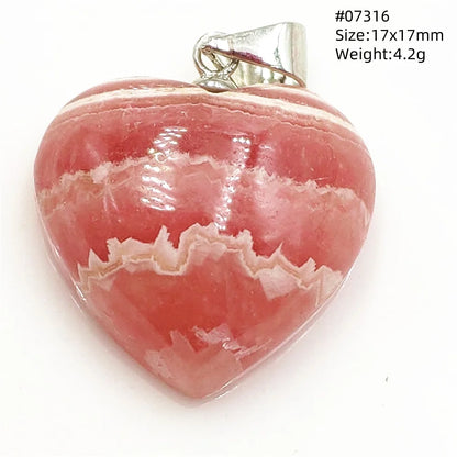 Natural Red Rhodochrosite Pendant Jewelry Rose Rhodochrosite Heart Love Women Men Gemstone Jewelry Fashion Necklace Gift AAAAAA