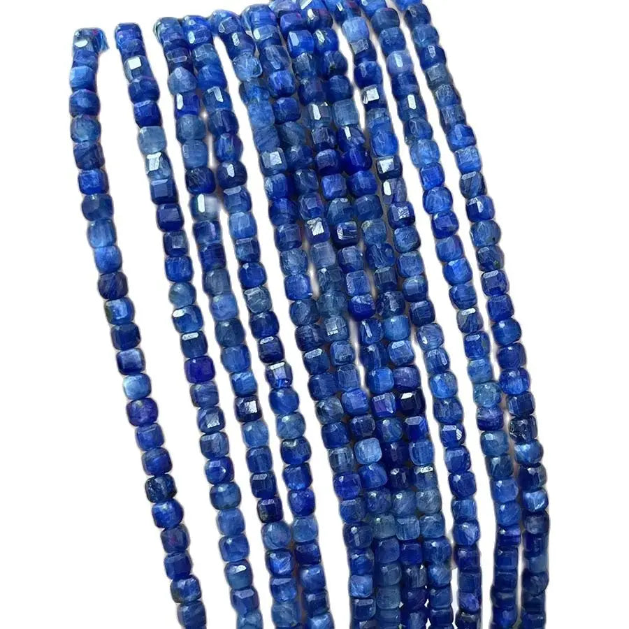 Natural Crystal Kyanite Stone Handmade Faceted Cube Loose Beads For DIY Jewelry Making Bracelet Necklace 15Ã¢â‚¬Å“ 3mm