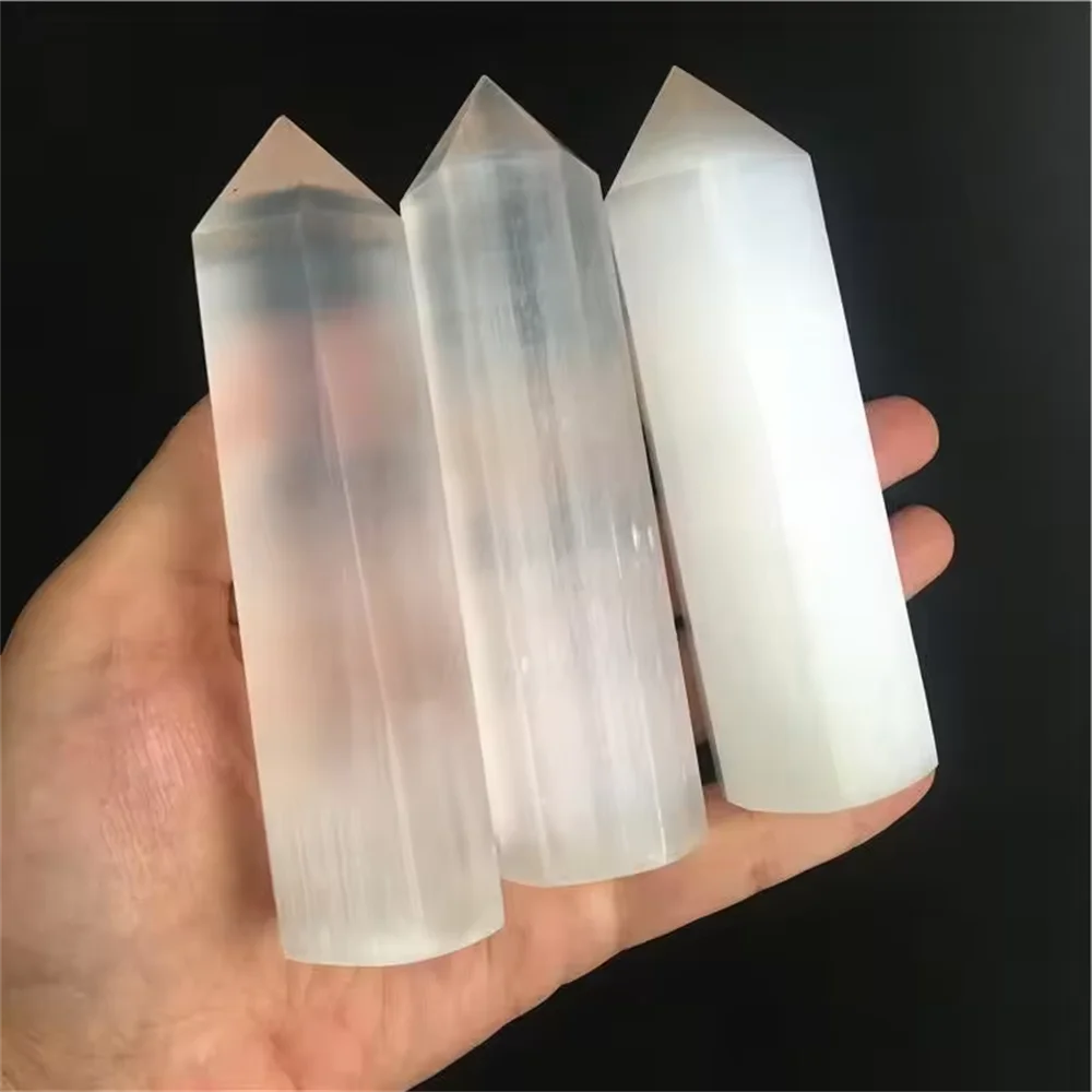 7-11cm Natural High Quality Beautiful Gemstone Obelisk Pillar Selenite Point Selenite Stone Tower Wand For Collection Gift