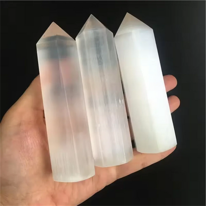 7-11cm Natural High Quality Beautiful Gemstone Obelisk Pillar Selenite Point Selenite Stone Tower Wand For Collection Gift