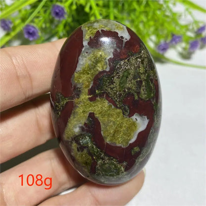 Pedra de Sangue de Dragão Natural Cristal Energia Espiritual Cura Mineral Palm Gemstones Decoração Artesanal Presentes 40*60mm