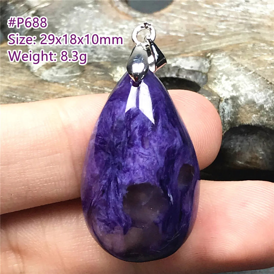 Top Natural Purple Charoite Stone Pendant Jewelry For Women Lady Men Love Healing Crystal Beads Silver Energy Gemstone AAAAA