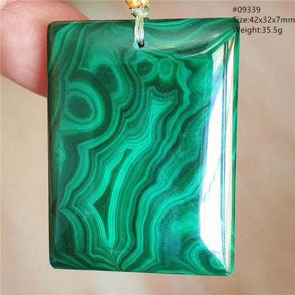 Natural Green Malachite Chrysocolla Pendant Jewelry Rectangle Women Men Big Fashion Green Chrysocolla Fashion Necklace AAAAAA