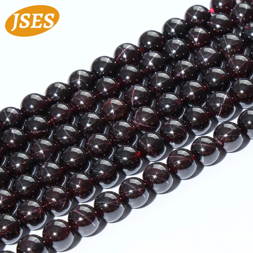 A+++ Natural Star Light Red Garnet Strand Bead Loose Beads for Jewelry Making Needlework DIY Necklace Bracelet Accessories