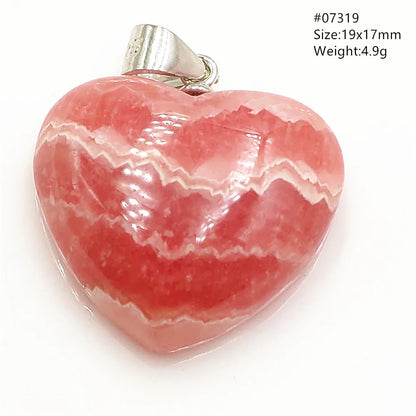 Natural Rose Rhodochrosite Pendant Heart Red Rhodochrosite Love Bead Pendant Necklace Women Rare Rose Necklace AAAAA