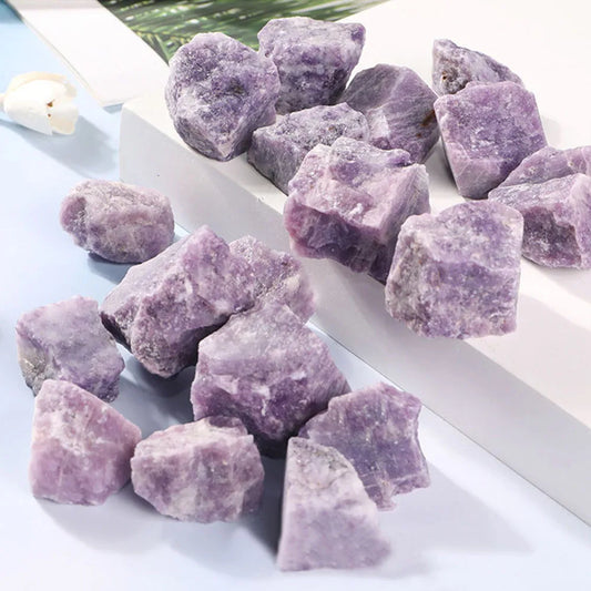 Natural Purple Lepidolite Rough Rare Stone Reiki Healing Quartz Mineral Specimen Home Decor