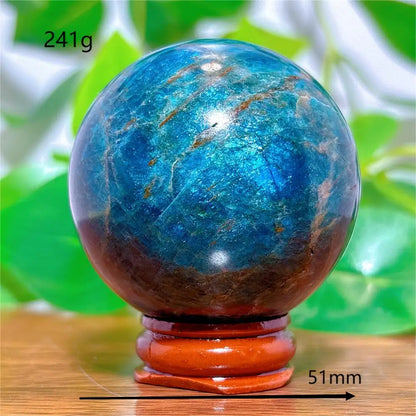 Esfera de Apatita Cristal Pedra de Quartzo Natural Decoração para Casa Minerais Reiki Artesanato Presentes Amor Energia Cura Meditação + Suporte