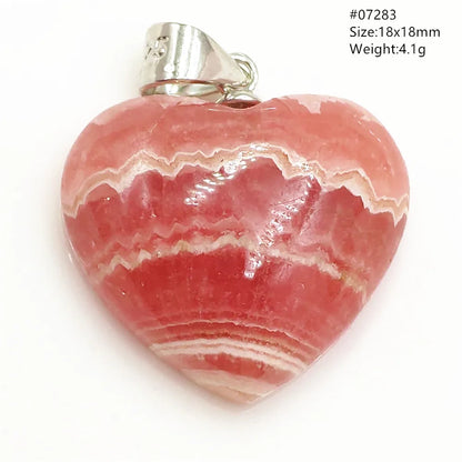 Natural Red Argentina Rhodochrosite Pendant Necklace Rose Rhodochrosite Heart Pendant Women Men Necklace AAAAA