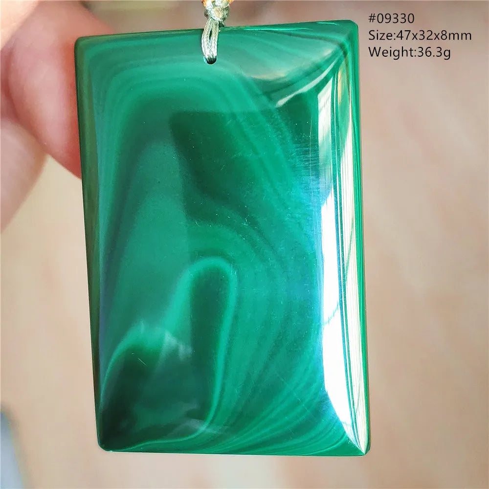 Natural Green Malachite Chrysocolla Pendant Jewelry Rectangle Women Men Big Fashion Green Chrysocolla Fashion Necklace AAAAAA