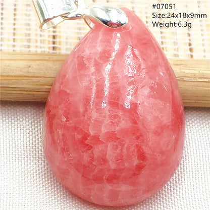 Natural Red Argentina Rhodochrosite Pendant Necklace Rose Rhodochrosite Heart Pendant Women Men Necklace AAAAA