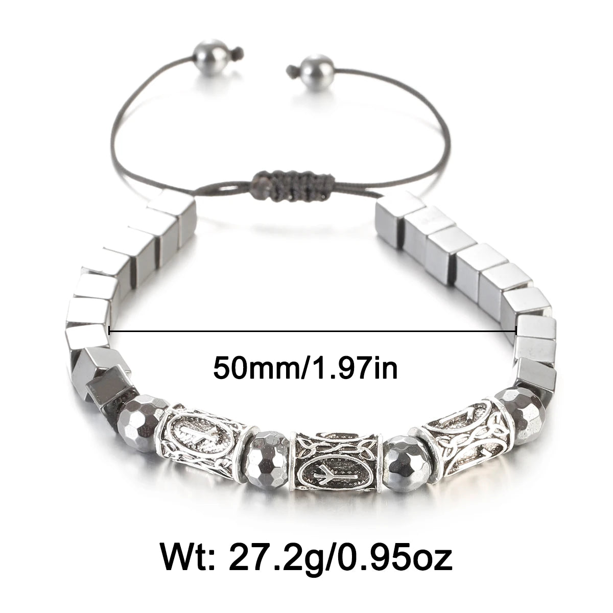 Pulsera de cuentas de piedra de hematita negra con 7 estilos de abalorios, joyería para hombres, pulsera tejida magnética para el cuidado de la salud para mujeres, regalo