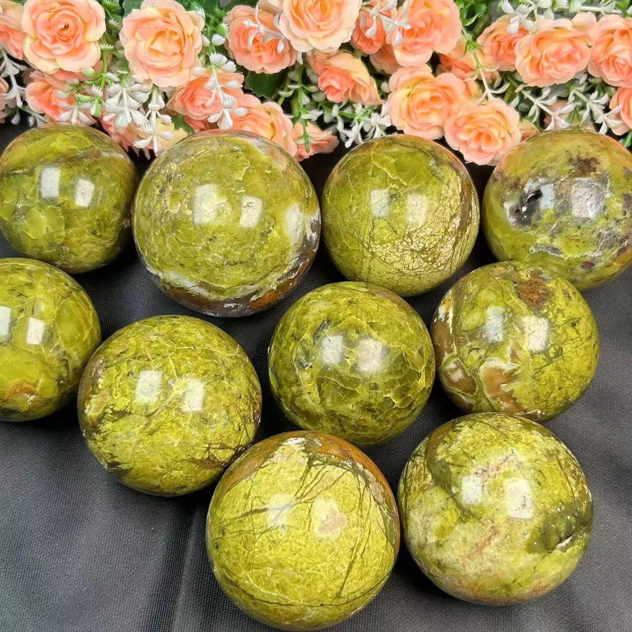 New Gemstone Sphere Natural Green Opal  Ball Quartz Crystal Sphere For Healing Meditation Decoration