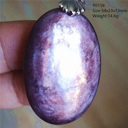 Natural Purple Lepidolite Quartz Tourmaline Mica Pendant Flash Woman Men Heart Love Fashion Jewelry AAAAAA