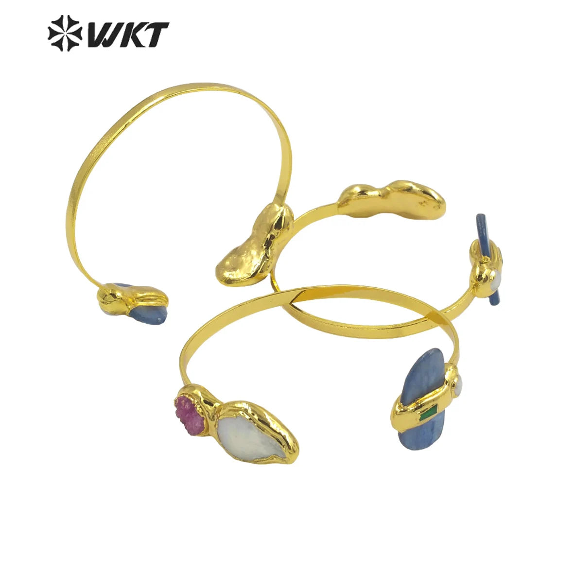 WT-B620  WKT 2022 Retro style bangle accessories kyanite& pearl gold-plate bangle for fashion elegant gift women Charming