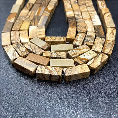 Cuentas de tubo cuadradas de piedra natural de 8 x 20 mm, cuentas de piedra rectangulares de lapislázuli y sodalita, cuentas espaciadoras sueltas para hacer joyas DIY